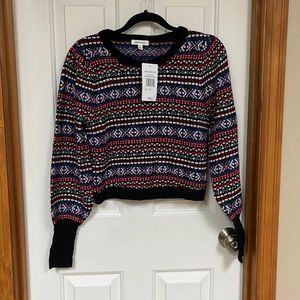 Colorful cropped sweater new with tags